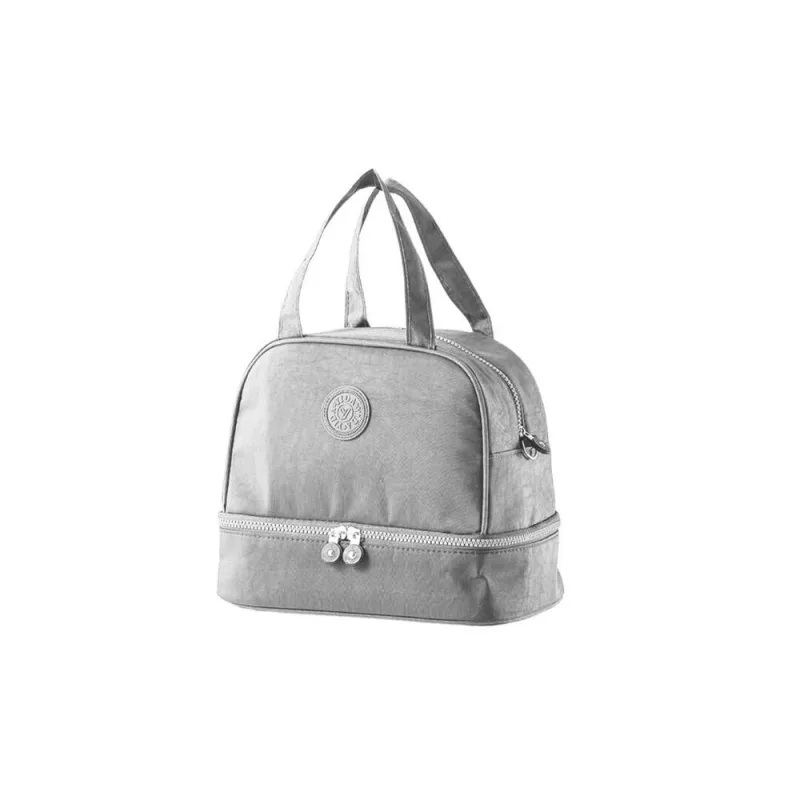 Termoizoliuotas pusryčių krepšys su reguliuojamu dirželiu Silver 27 cm · 2