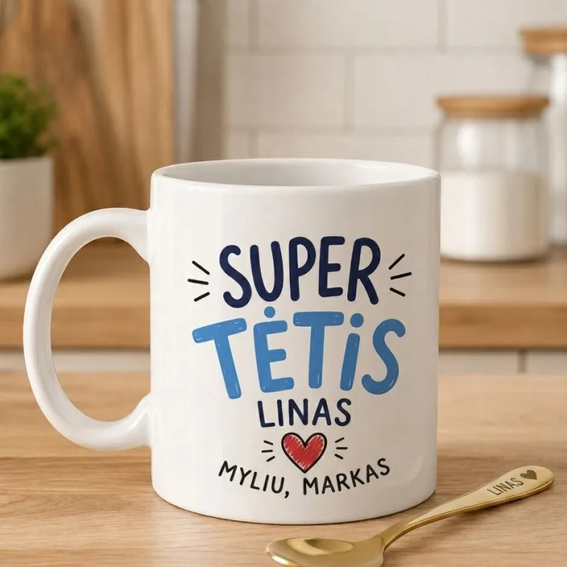 Vardinis puodelis „Super Tėtis"