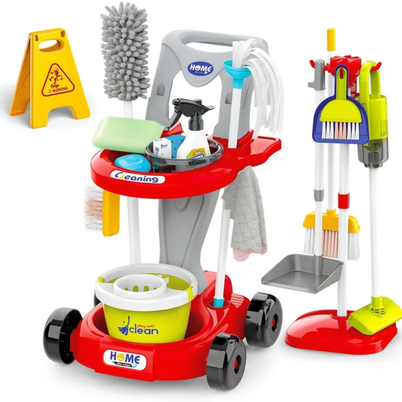 Valymo rinkinys WOOPIE XXL 3-in-1 su vežimėliu, 29 dalių, raudonas · 1