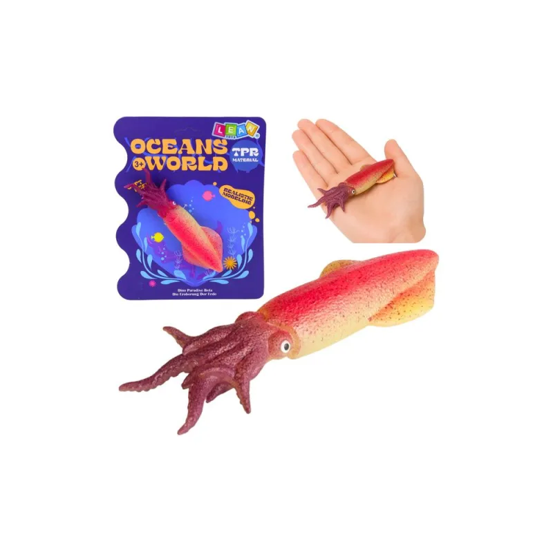 Guminis kalmaras – elastinga, realistiška jūros gyvūno figūrėlė, 14 cm · 1