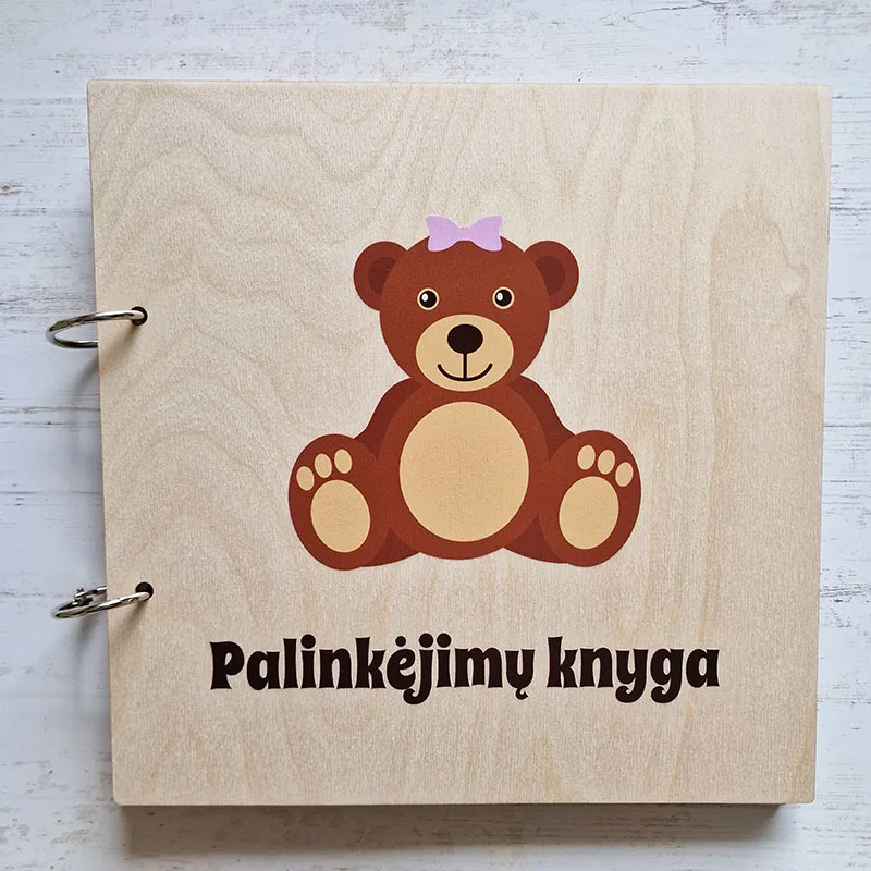 Mergaitės krikštynų svečių knyga „Meškiukas“