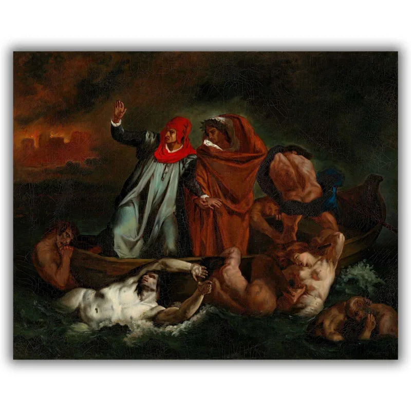 Reprodukcija „Dantė ir Vergilijus pragare“, Adolf Von Becker (1867)