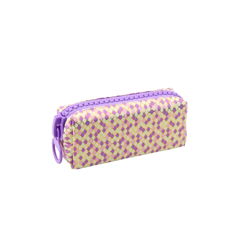 Undinėlė svarstyklės modelis Didelis violetinės spalvos užtrauktukas mokyklinis pieštukų dėklas 21x8cm · 3