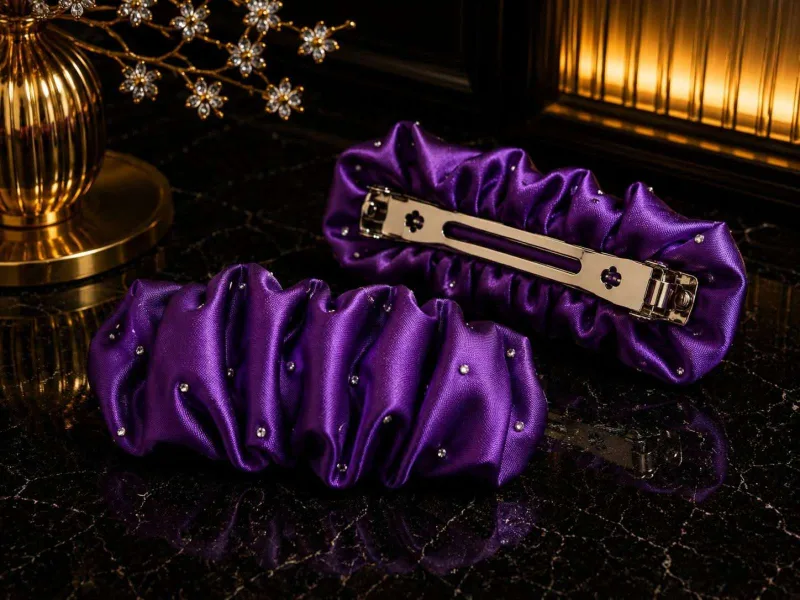 MEGA satino segtukas plaukams „Karališka violetinė“ 💜✨