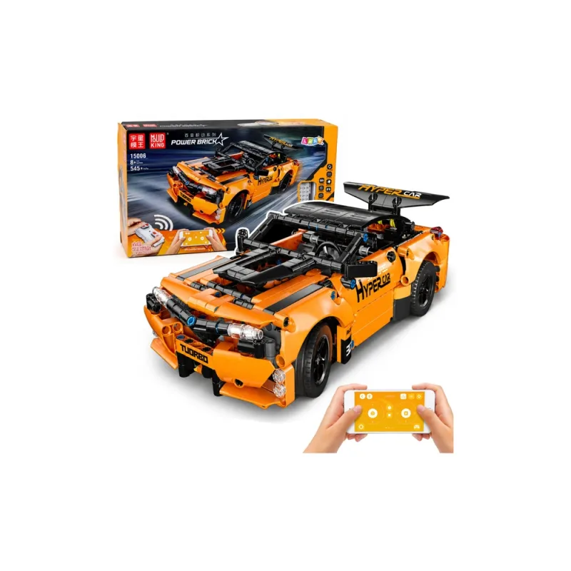 Konstruktorius, nuotoliniu būdu valdomas automobilis, oranžinis, 545 el. · 1