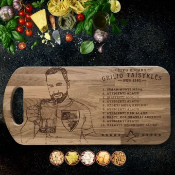Personalizuota pjaustymo lentelė „Grilio taisyklės“