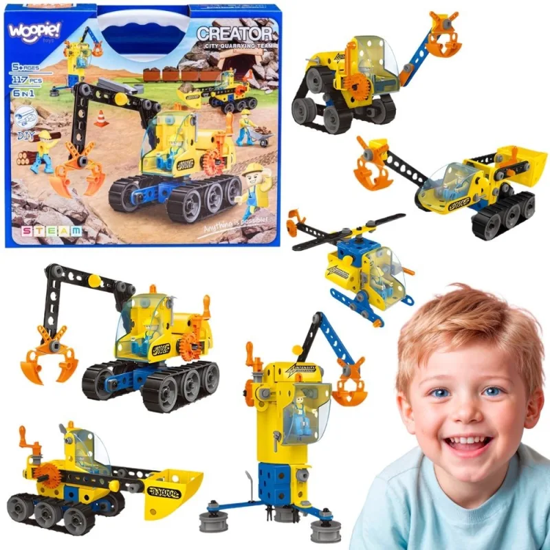 Konstruktorius WOOPIE statybos transporto priemonės, 8 STEAM modeliai · 1