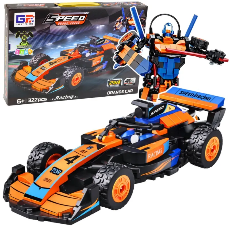 2in1 oranžinis lenktyninio roboto konstruktorius 322vnt · 1