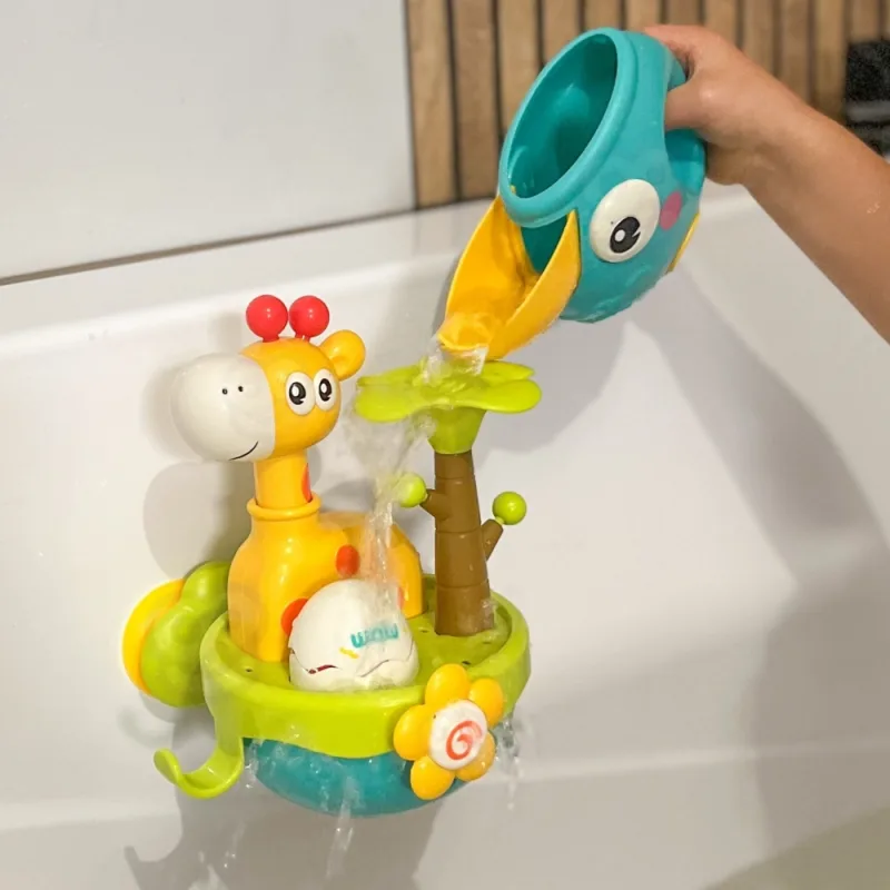 Vonios žaislas su siurbtuku-piltuvu WOOPIE BABY Žirafa · 2