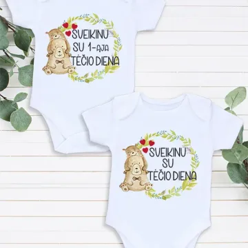 Tėčio dienos smėlinukas kūdikiui „Meškučiai“ (pasirinkite norimą tekstą)