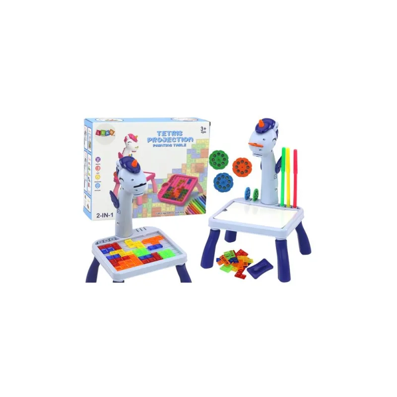 Mini projektorius Tetris stalas 2in1, Mėlynas vienaragis · 1