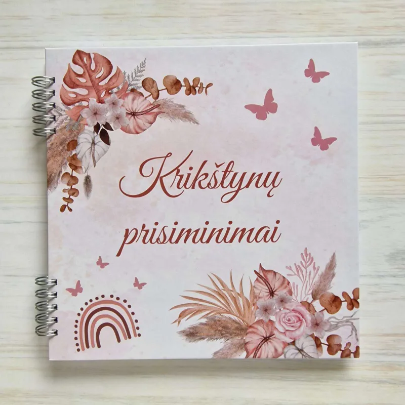 Palinkėjimų knyga su anketomis „Krikštynų prisiminimai“