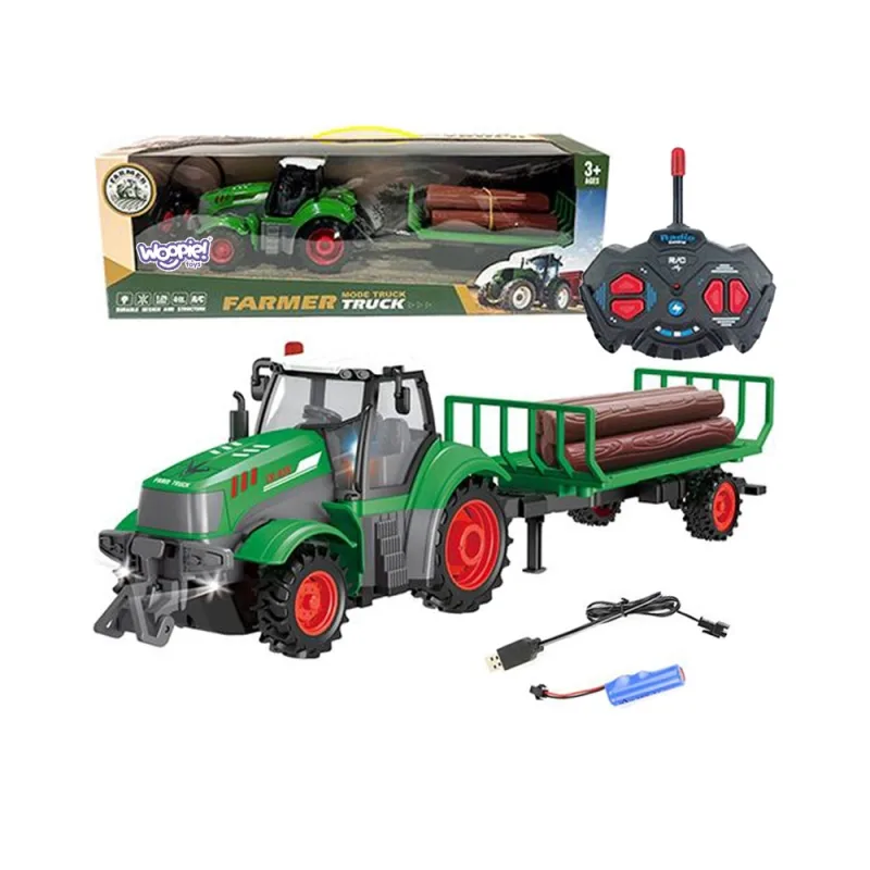 RC nuotoliniu būdu valdomas traktorius su priekaba WOOPIE - 1:24 mastelio · 1