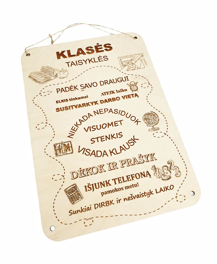 Graviruota, pakabinama lentelė „Klasės taisyklės“