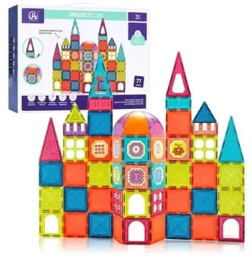 Magnetinis konstruktorius „Magnetic Tiles”, 77 detalių