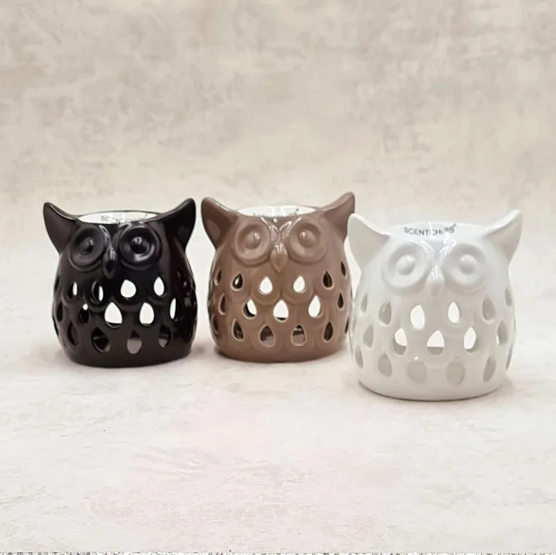 Aromatinė žvakidė „Owl“ — Balta