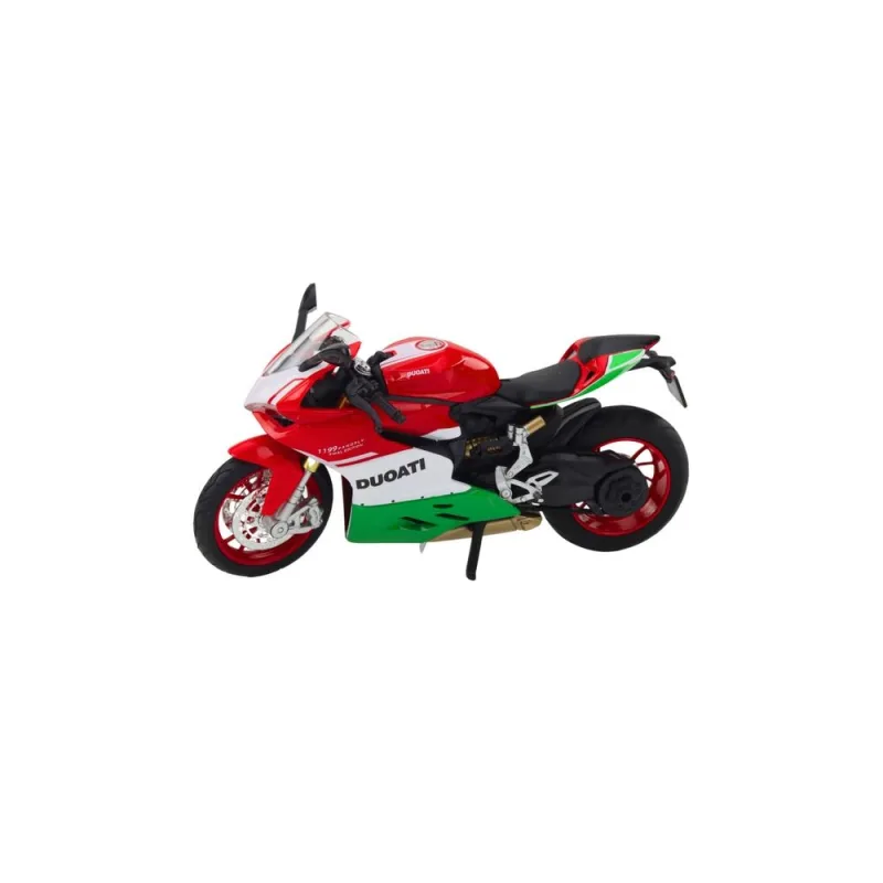 Sportinis metalinis motociklas raudonas žalias žibintas skamba 1:12 · 2