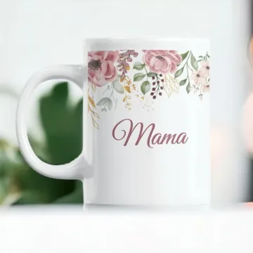 Standartinis puodelis su gėlėm „Mama“