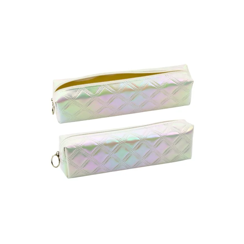 Mokyklinis pieštukinis dėklas su įspaustu dizainu Perlamutras baltas 21x6cm · 1