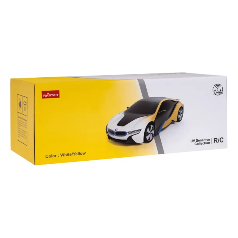 Nuotoliniu būdu valdomas BMW i8 RASTAR 1:24 modelis LED žibintai · 1