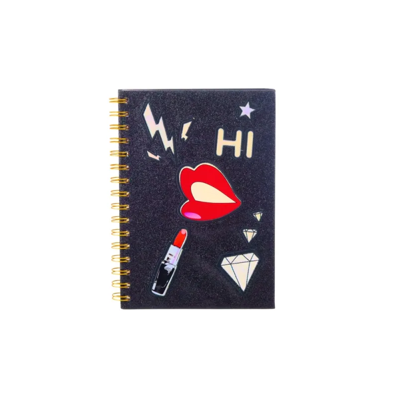 Užrašų knygutė Lips Lipstick Glitter A5 juoda, 80 lapų · 3
