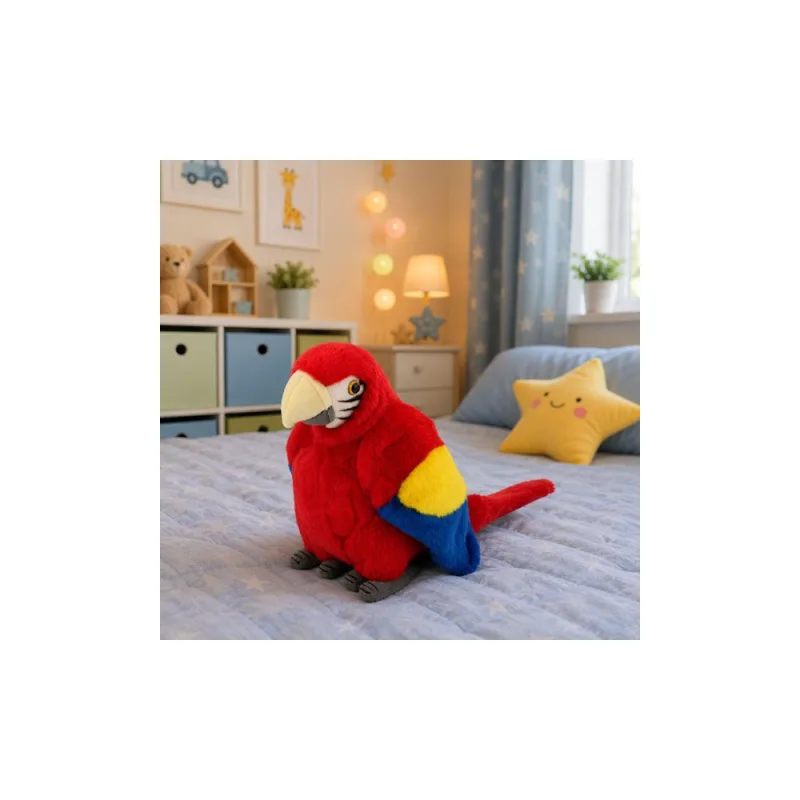 Pliušinis žaislas Papūga „Ara“ 24 cm, raudona · 3
