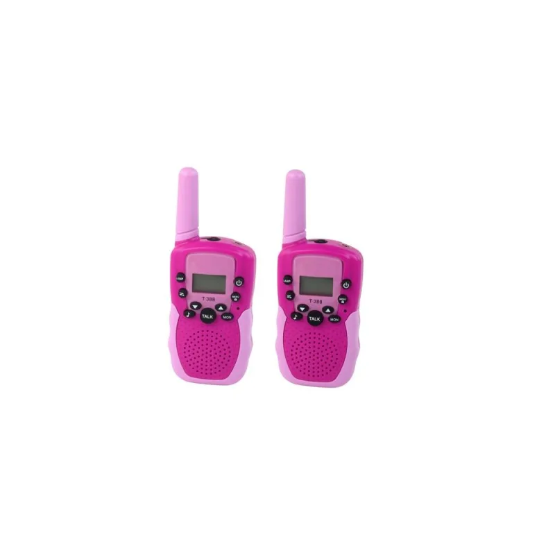 Walkie-talkie radijo ryšio prietaisai, rožiniai, veikimo nuotolis 3 km, skirti vaikams · 2