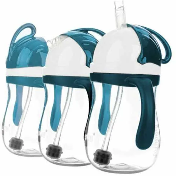 Neišsiliejantis mokomasis puodelis 280 ml su dviem rankenėlėmis ir svareliu, 9mėn.+, A0166 · 2