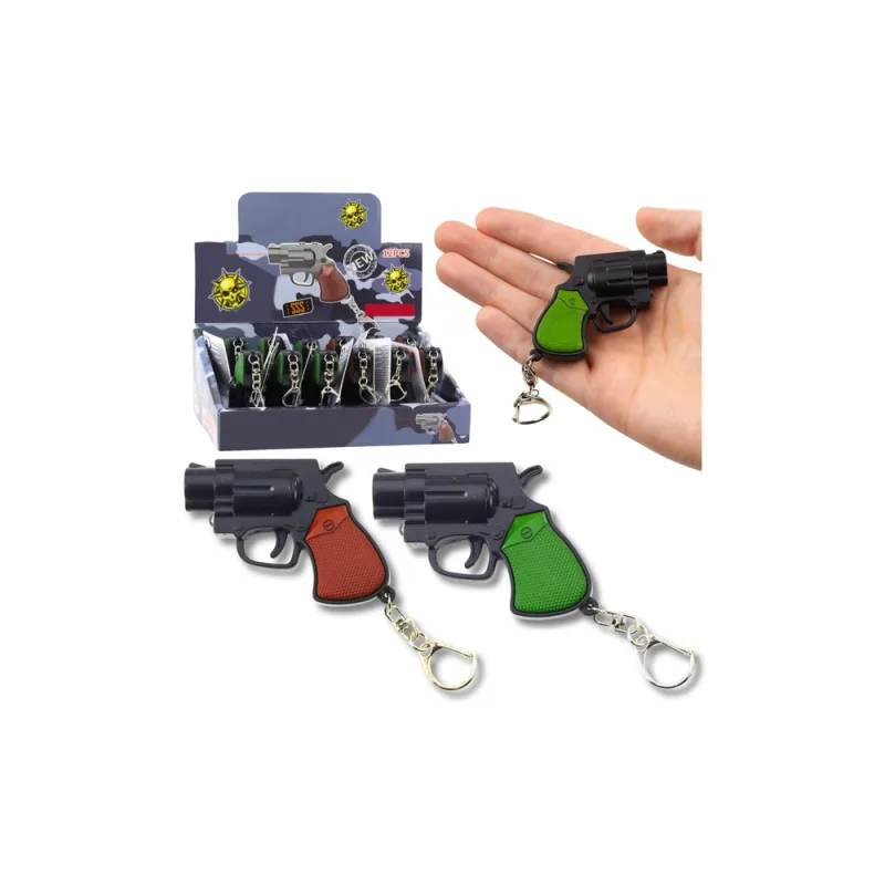 Mini pistoletas Revolveris Raktų pakabukas Gadget Light LED lazeris 6,5 cm · 1