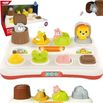 Edukacinis iššokantis zoologijos sodo gyvūnų žaislas WOOPIE BABY
