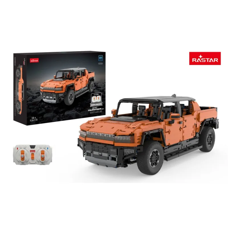 Konstruktorius R/C automobilis 1:10 „Hummer EV“, oranžinis, „RASTAR“ · 1