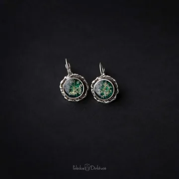 Sidabruoto žalvario auskarai „Emerald Queen“