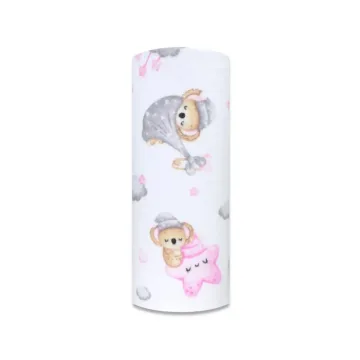 Sauskelnės - 28425 - FLANELINIS PRINTAS - EGA -KOALA ant MĖNULIO - PINK - dydis 70x80 cm