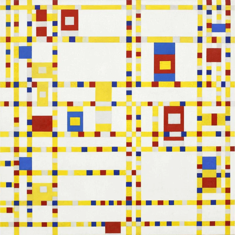 Reprodukcija „Brodvėjaus bugivugis“, Piet Mondrian (1943)