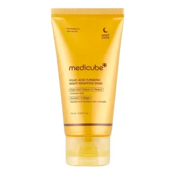 medicube Kojic Acid Turmeric Night Wrapping Mask– šviesinanti naktinė veido kaukė, 75 ml.