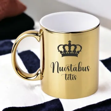 Aukso spalvos veidrodinis puodelis „Nuostabus tėtis“