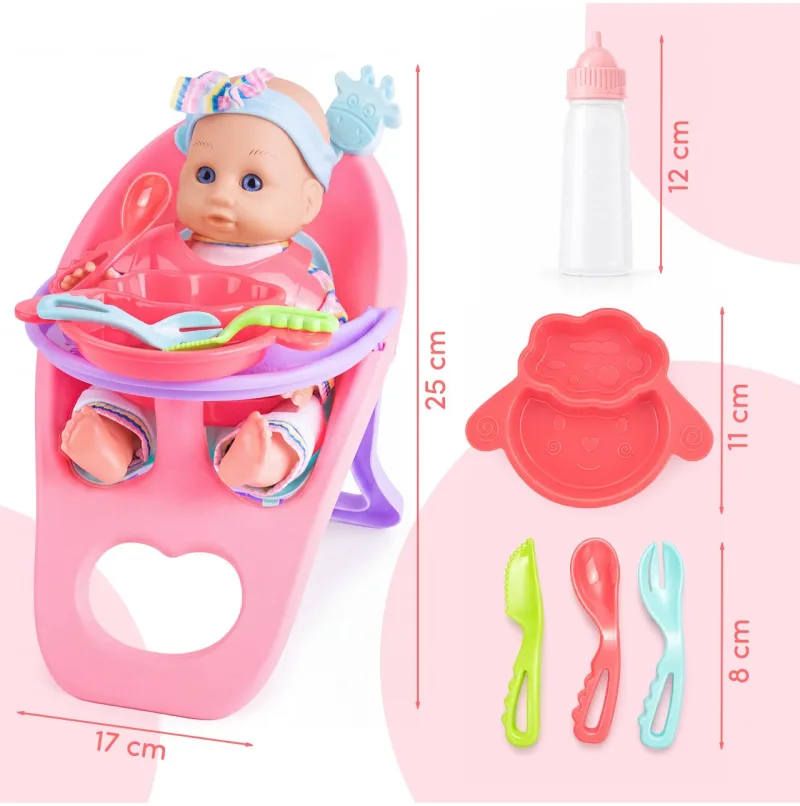 Lėlė „Baby Sweet Love“ su maitinimo rinkiniu ir kėdute · 2