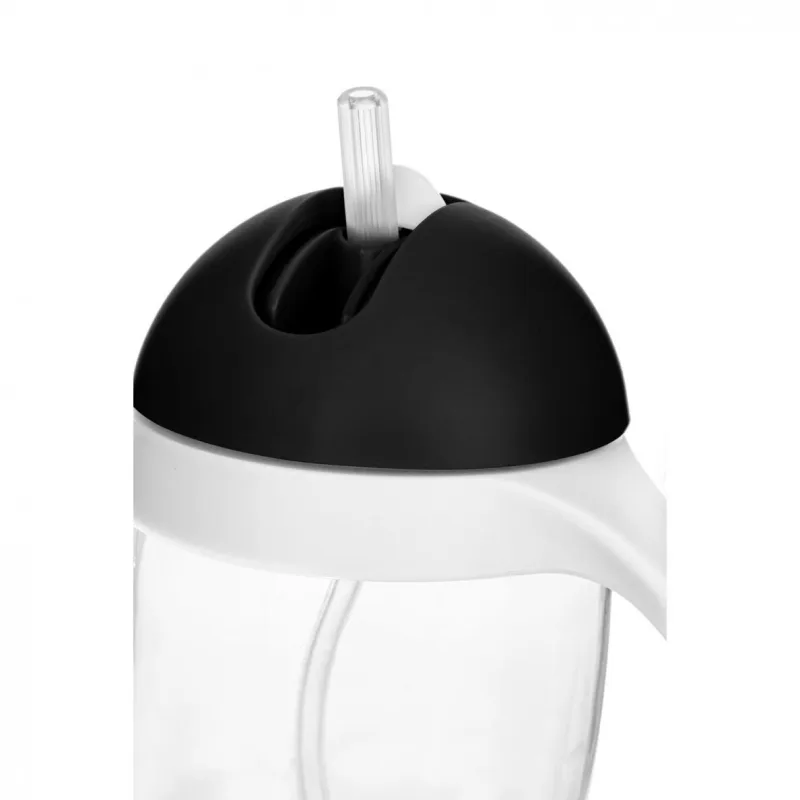 Bocioland puodelis su šiaudeliu juodas, 300 ml, BOC0542 · 2