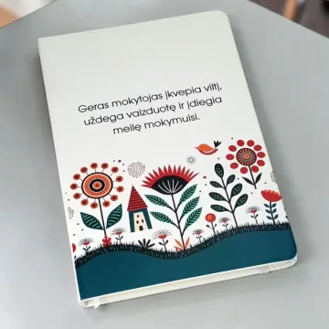 Balta užrašų knygutė „Geras mokytojas įkvepia viltį“