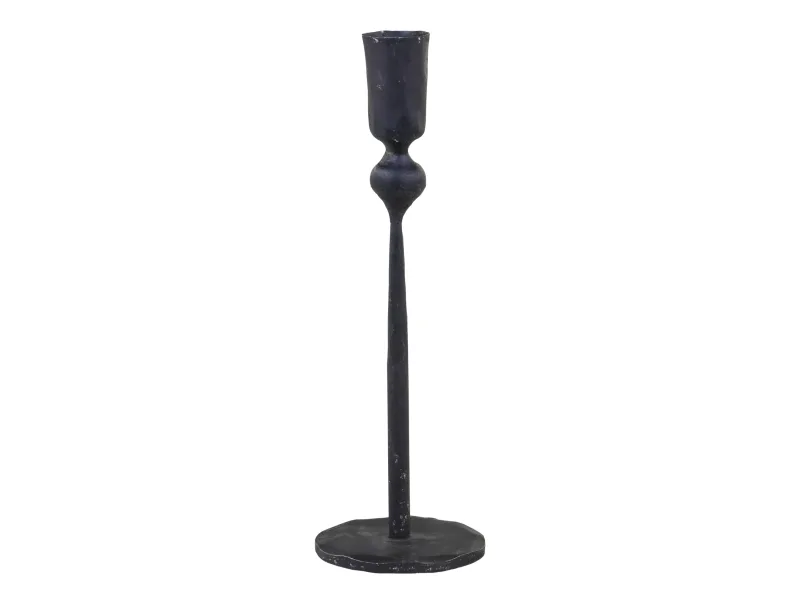 Sendinta žvakidė juoda — H22/D7.5 cm