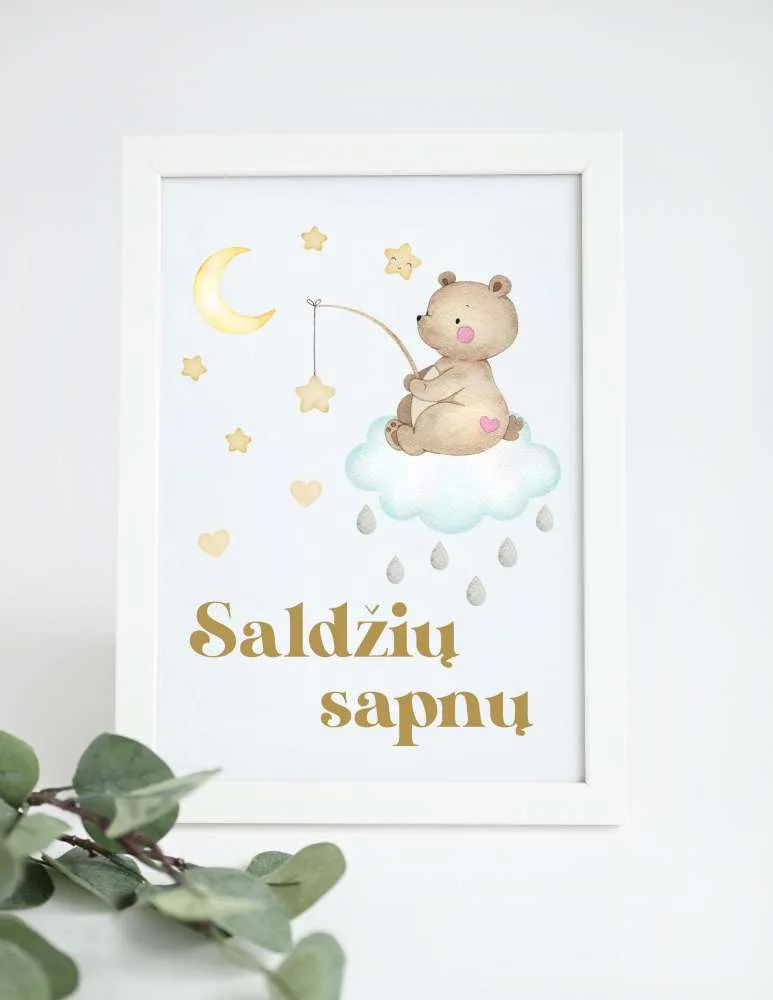 Plakatas vaiko kambariui „Saldžių sapnų“