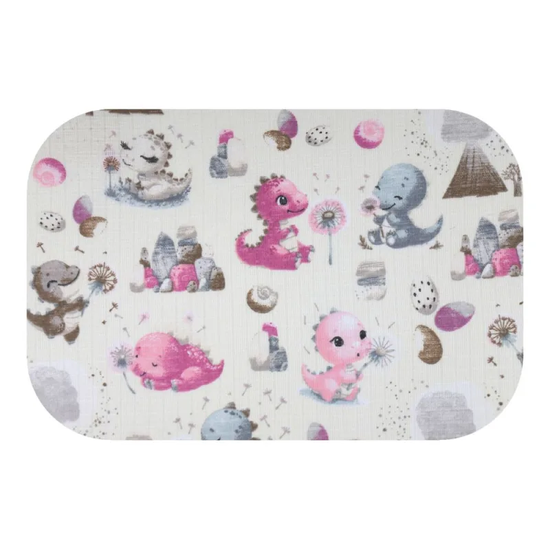 Sauskelnės - 30015 - TETRA PRINT - EGA - DINO & WULKAN - PINK - dydis 70x80 cm · 1