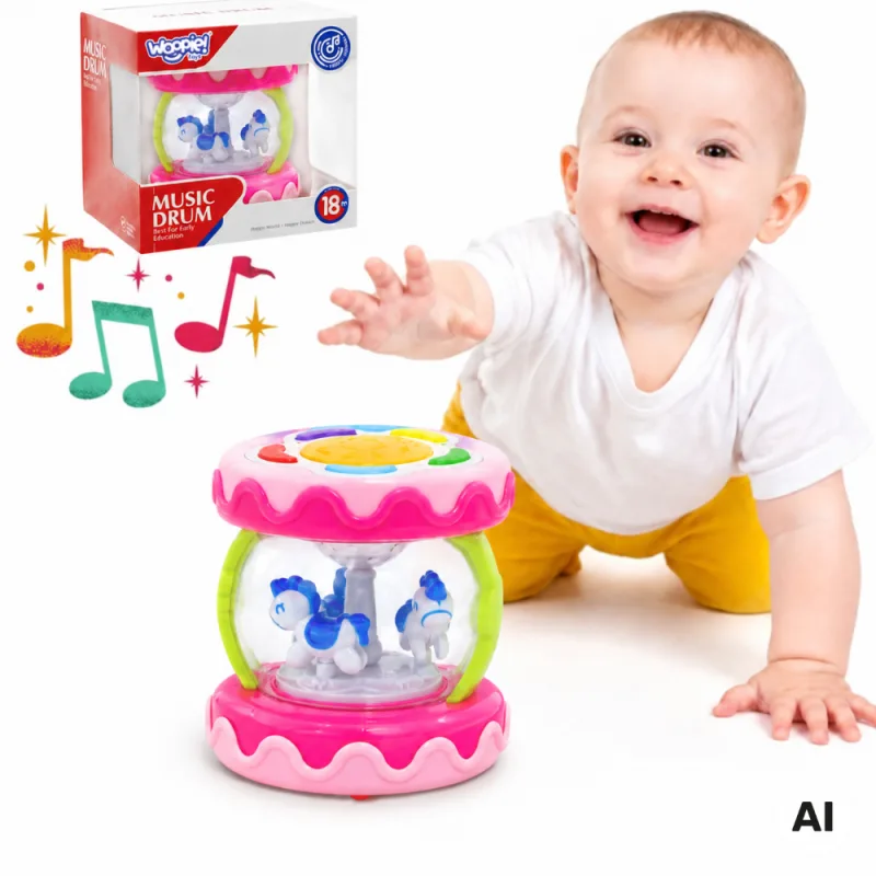 WOOPIE BABY muzikinis būgnelis 3in1 su lopšine ir žvaigždžių projektoriumi · 1
