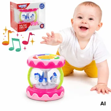 WOOPIE BABY muzikinis būgnelis 3in1 su lopšine ir žvaigždžių projektoriumi