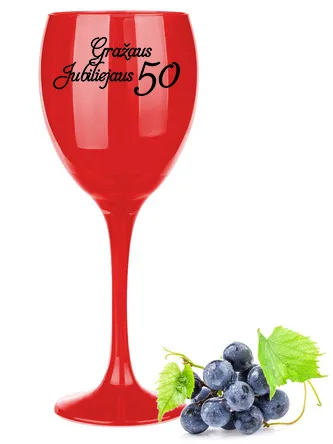 Stiklinė taurė „Gražaus jubiliejaus“ (Su jūsų norimais metais) (300ml)