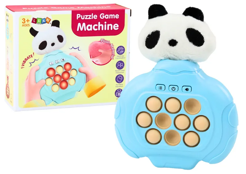 Mėlyna pliušinė panda Pop-It konsolė · 1