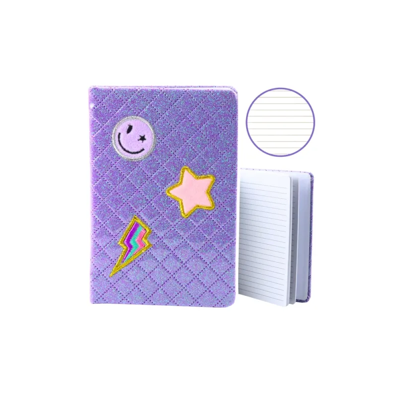 Užrašų knygutė Glitter B6, 80 lapų violetinė · 1