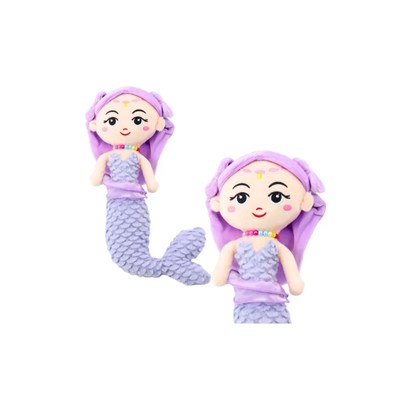 Pliušinė undinėlė su karoliukais apkabinimais Violetinė 32cm · 1
