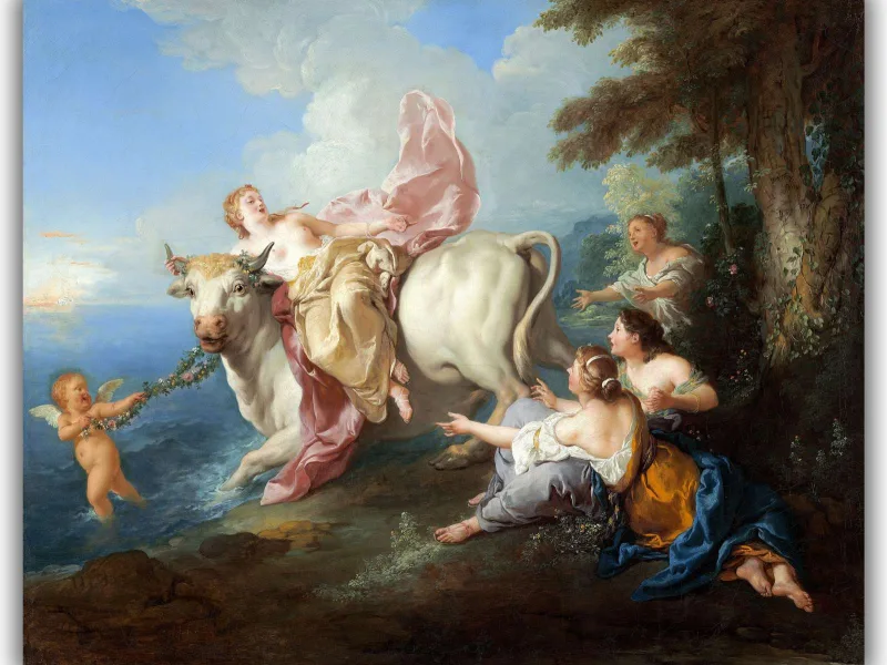 Reprodukcija „Europos pagrobimas“, Jean François de Troy (1716)