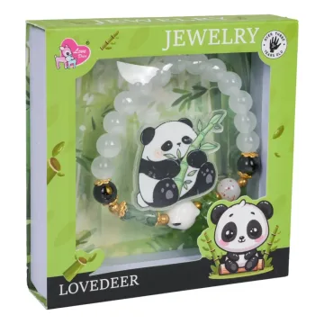 Apyrankių papuošalų rinkinys Panda baltos spalvos
